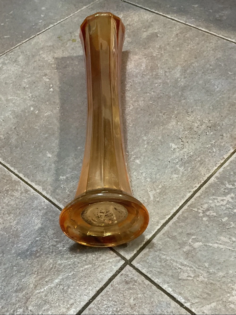 Swung carnival glass vase